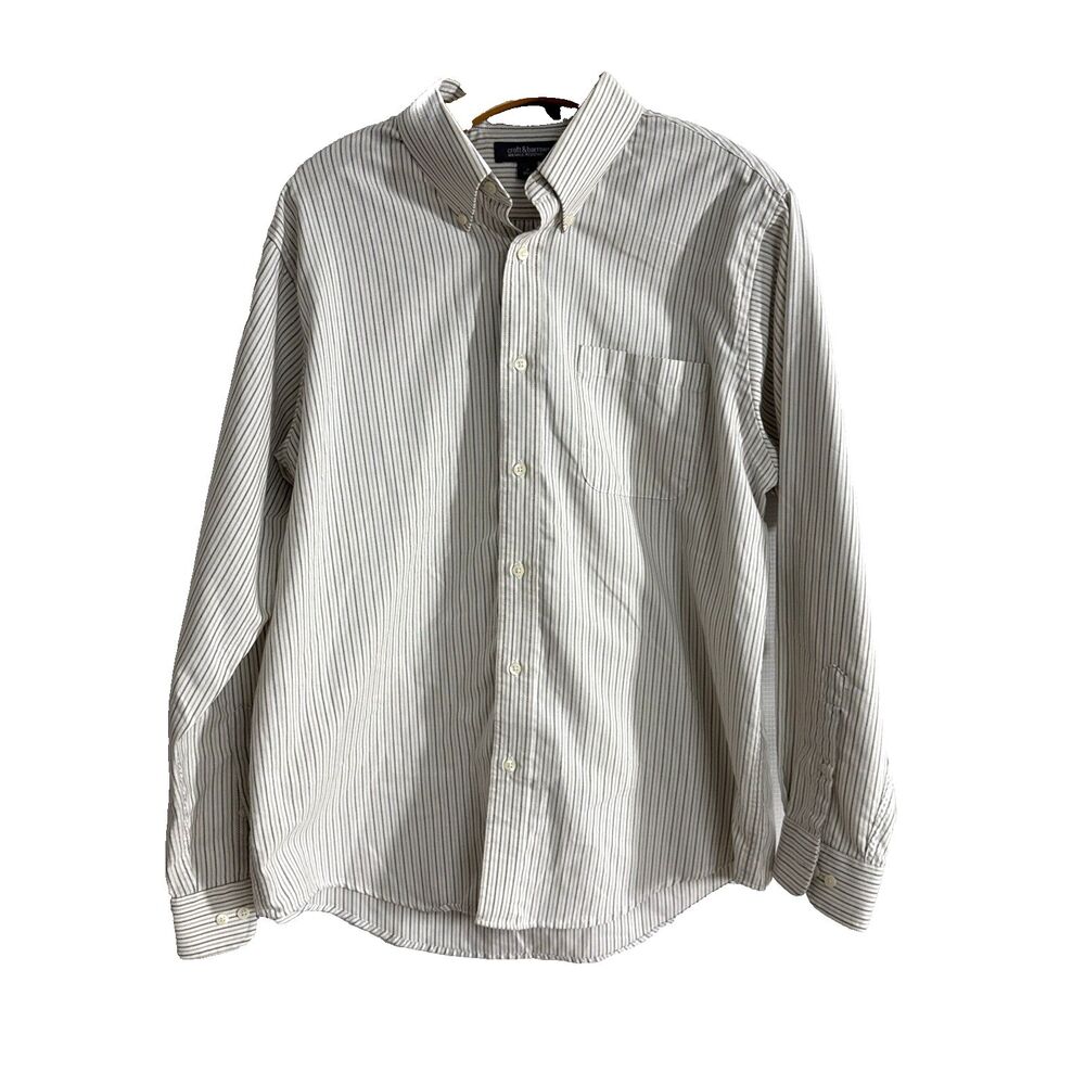 Men's Croft & Barrow Oxford Button Wrinkle-Resistant LS Striped - 17 (34/35)